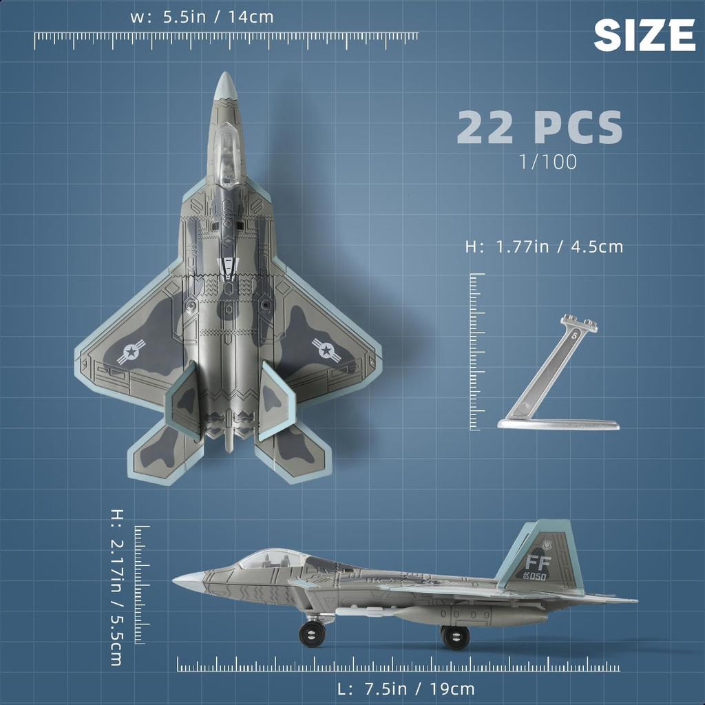 F-22 Toy Fighter 1:100 Scale Assembled Abs Plastic Airplane Model With Stand Home Display Collection Creative Gifts Toy