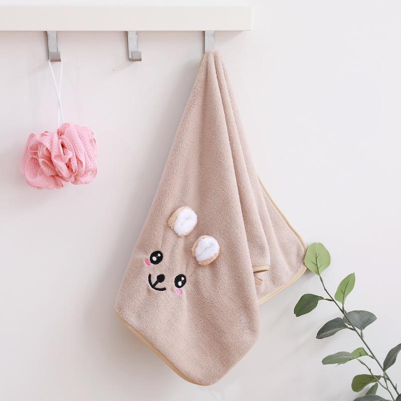 Cartoon Coral Fleece Quick-Dry Face and Bath Towel - Soft, Absorbent, Lint-Free for Men and Women