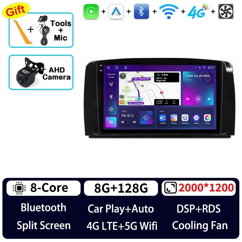 Autoradio Android 16 pour Mercedes Benz Classe R W251 R280 R300 R320 2005-2017, lecteur multimédia GPS, Navi, Carplay, autoradio stéréo