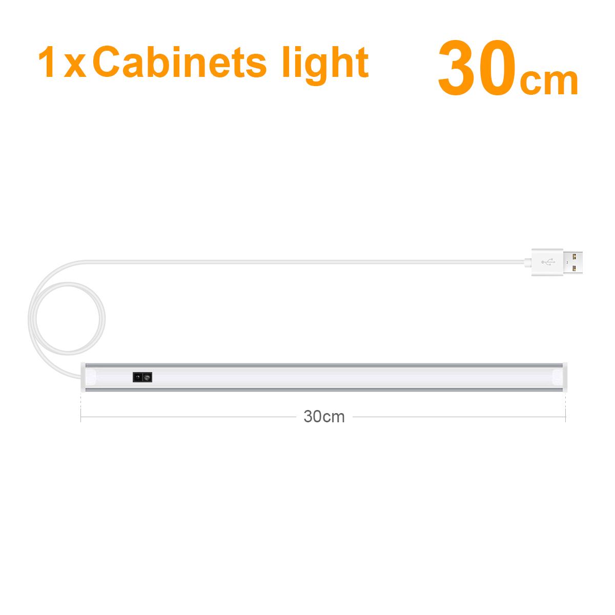 

Under-Unit Light Kitchen LED Cabinet Light Bar Aluminium Bright Light Strip Non-Contact Motion Sensor Lamp For Cupboard Counter Warm White