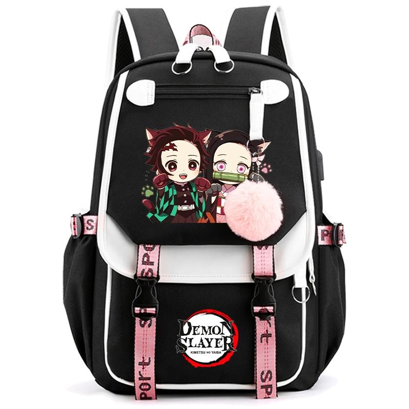 

Рюкзак Anime Demon Slayer для жінок Полотняна сумка для ноутбука Back To School Bag для дівчинки Хлопчика Шкільний портфель Чоловіча жіноча дорожня сумка Mochila