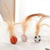 Internet Celebrity Chicken Feather Rubber Elastic Ball Feather Throwing Cat Toy For Fun And Relaxation Pet Toy