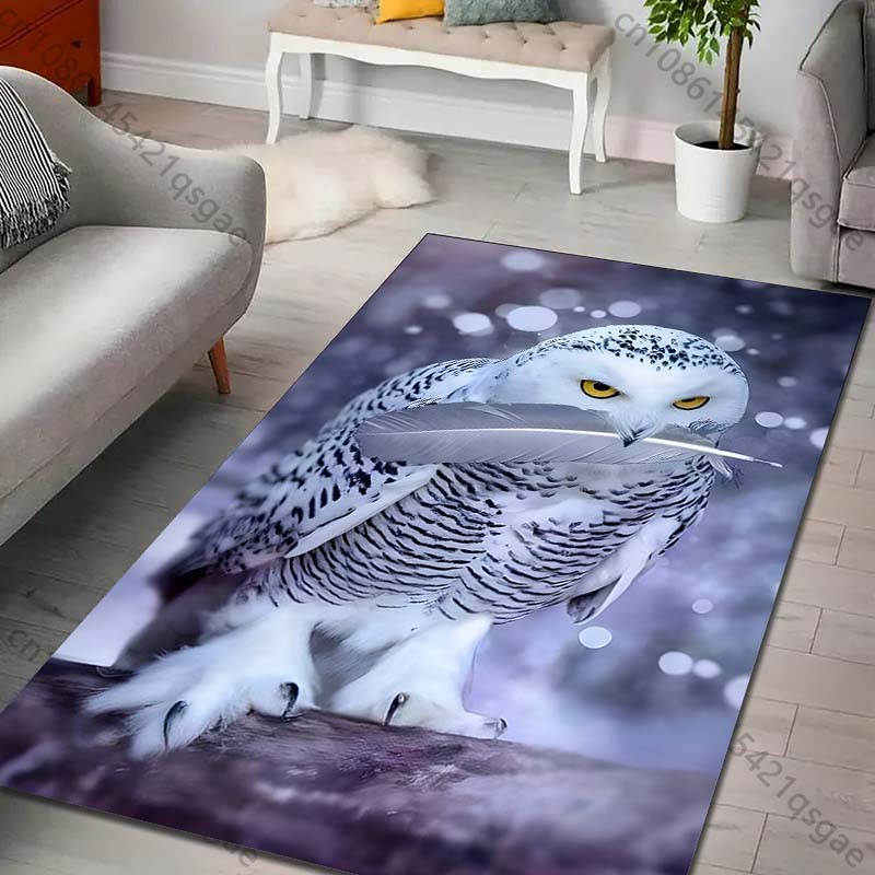 Magic Academy Owl Print Rug Carpet for Living Room Children Bedroom Mat Sofa Doormat Floor Rug Home Decor Anti Slip Mat for Gift
