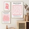 Henri Matisse Wall Art Posters and Prints Blush Salmon Pink Canvas Painting Abstract Line Pictures For Living Room Modern Decor