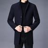 Men's Wool Coat: Casual Mid-Length Plus-Size Warm Jacket for Autumn/Winter