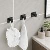 1pc Wall Mounted Adhesive Wall Hooks Aluminum Robe Hook Bathroom Hook  for Bath Kitchen Bedroom