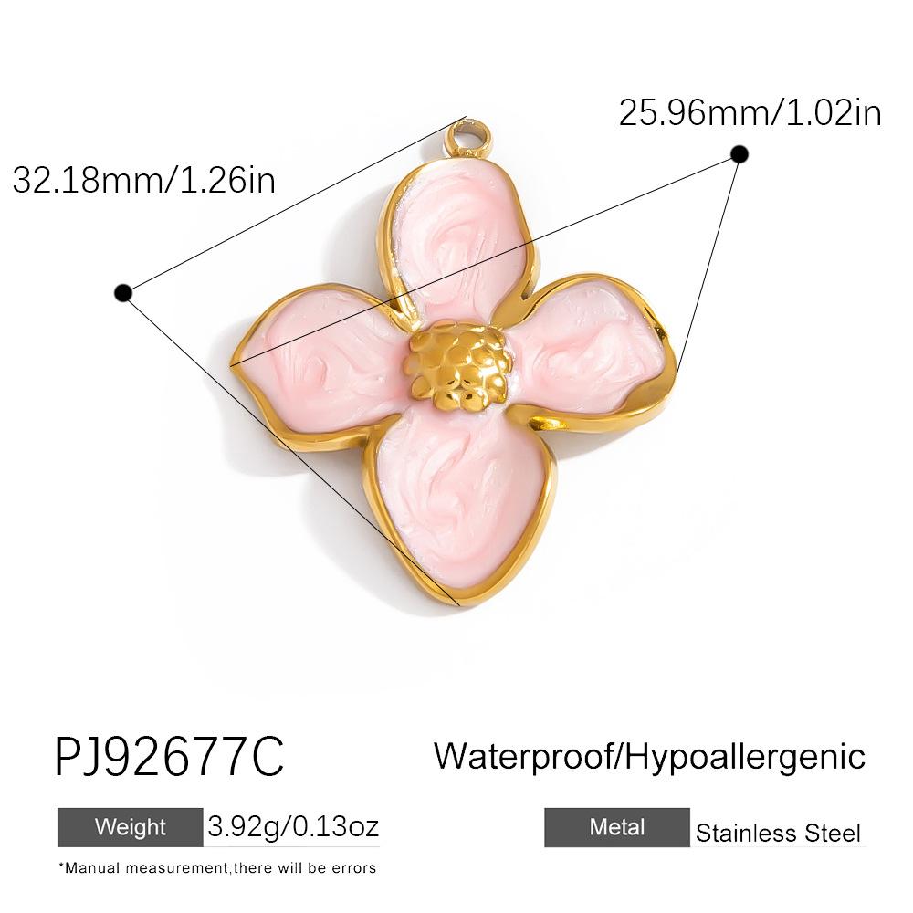 Cross-border Stainless Steel Jewelry Accessories Heart-shaped Flower Pendant Accessories Platedaccessories for Women