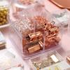 Roségoldene Reißzwecke & Büroklammer-Set mit langem Schwanz - Kreative Büro-Kombination