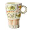 Hand Pinning Ceramic Cup with High Appearance Mug Artistic Goblet Illustration Cup Office Big Water Cup Women