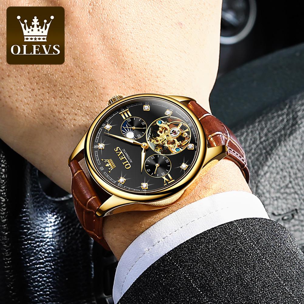 OLEVS  3601 Top Brand Luxury Sport Oem Luxury Custom Automatic Mechanical  Luxury Wrist Watch for Men Automatic Watch
