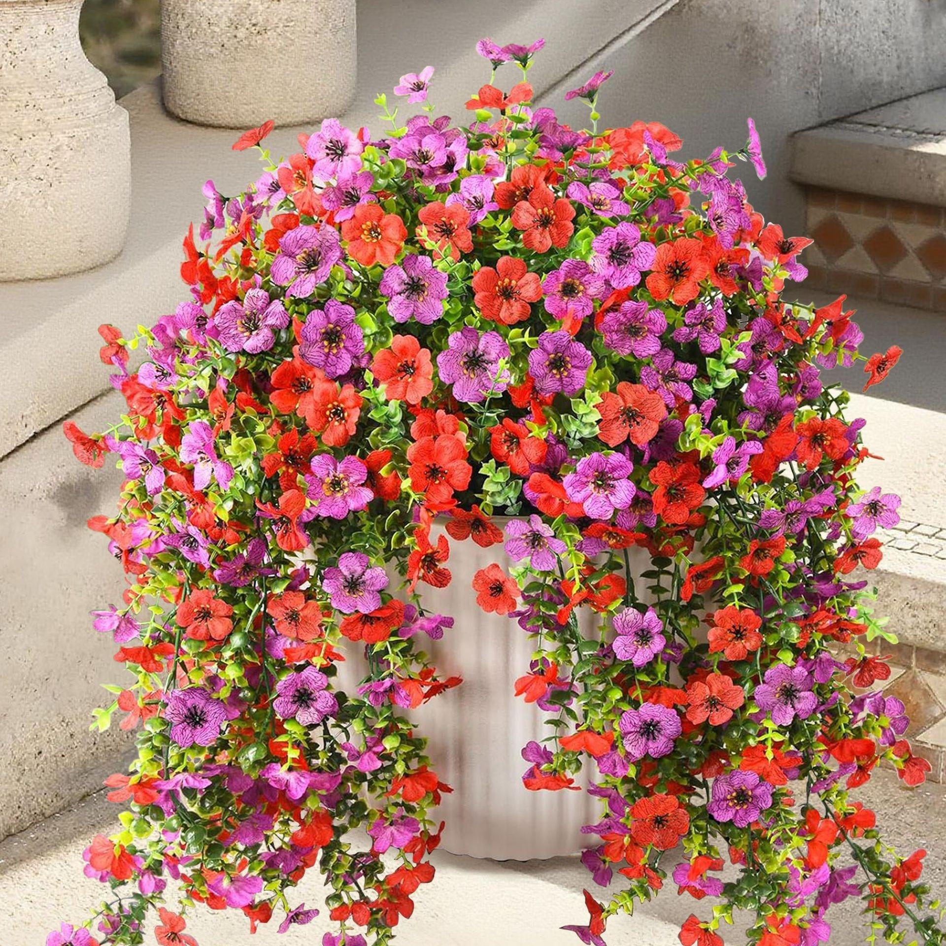 

1/2Pcs Artificial Flowers Vine Fake Flowers for Home Decor Garden Wedding Decoration Outdoor Ornament DIY Craft Wreath Accessory 1Pcs