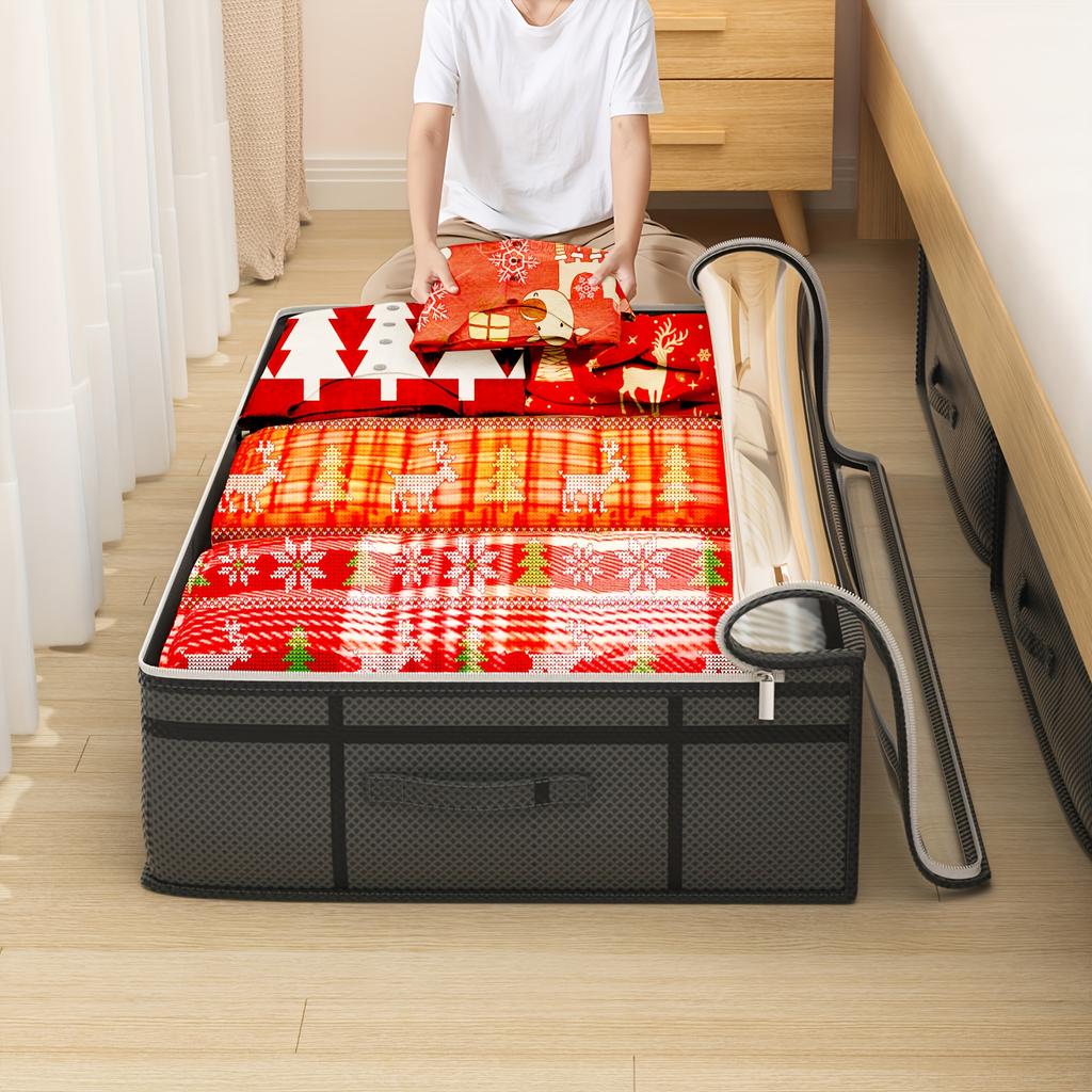 Under Bed Storage Box Transparent Top Large Capacity Clothing and Bedding Storage Bag Household Storage Utensils