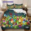 Dinosaur Vs Zombies Epic Clash Three-piece Set (1 * Duvet Cover + 2 * Pillowcase, Without Core) 2D Flat Christmas Birthday Gift