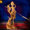 Wood carving Nezha Prince Statue,  Natural Solid Wood Chinese Mythology anime figures HomeRoom Office decoration and accessories