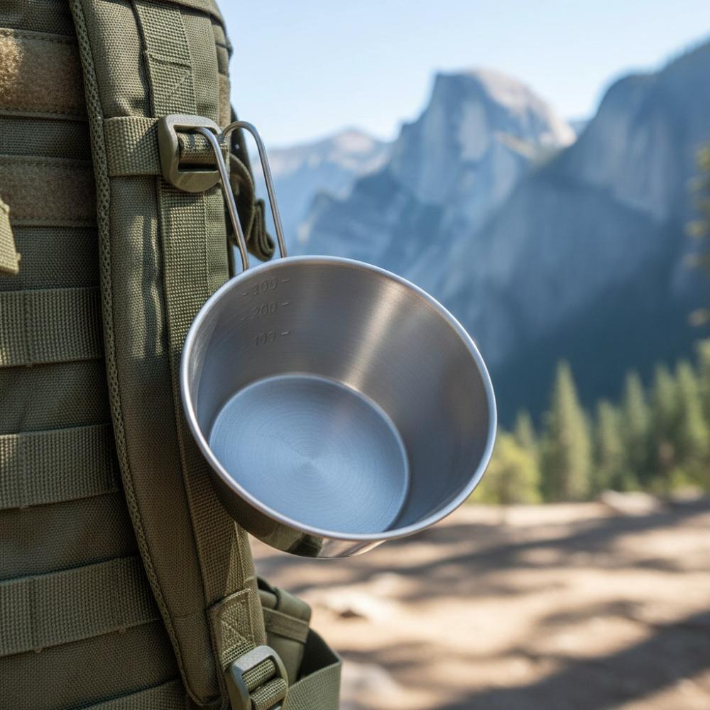 Stainless Steel Camping Cup Lightweight Portable Bowl Durable Sierra Cup  Backpacking