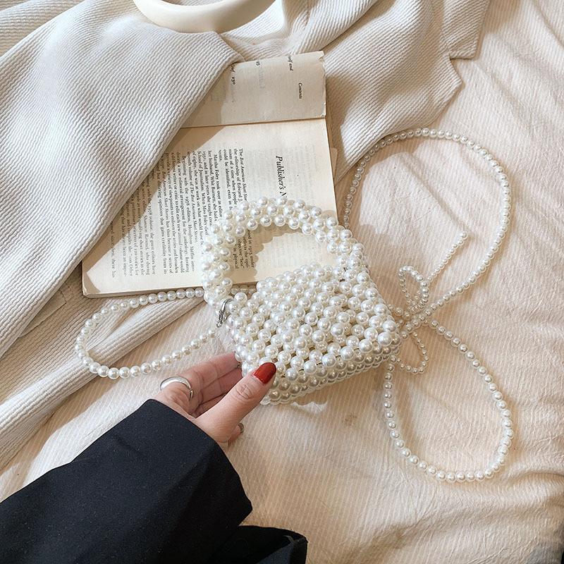 Delightful Children s Miniature Pearl Bag Unique Handwoven Crossbody Accessory For Young Girls