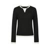 JUZI AnnaCoco Women's Color-Block Faux Two-Piece Wool Blend Sweater