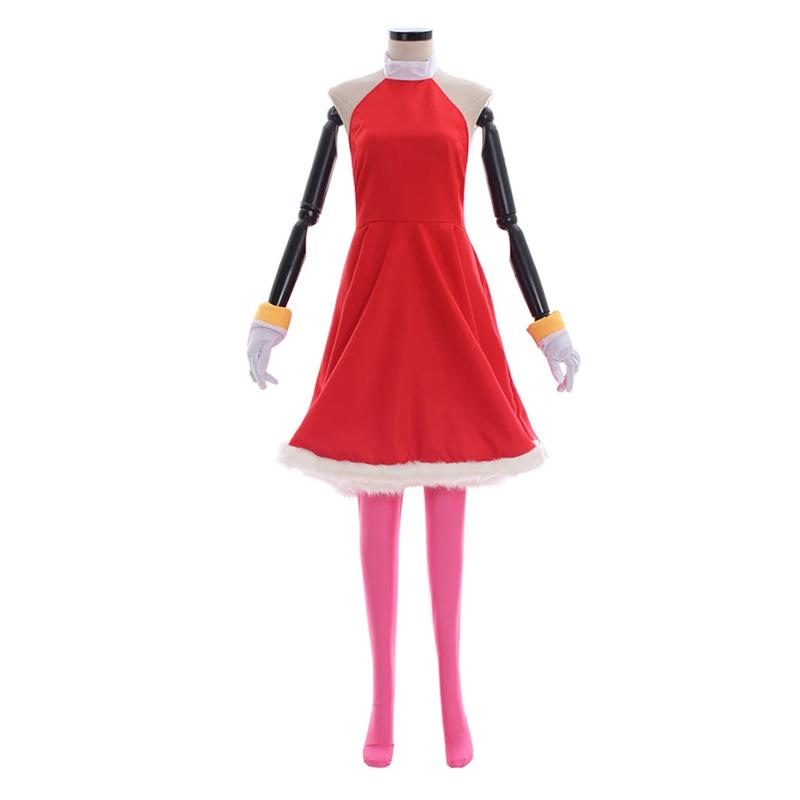 

Amy Rose Cosplay Costume Rosy The Rascal Cosplay Red Dress Suit Women Game Cosplay Outfit Halloween Party Role Play Dress XL 55-60kg бежевый