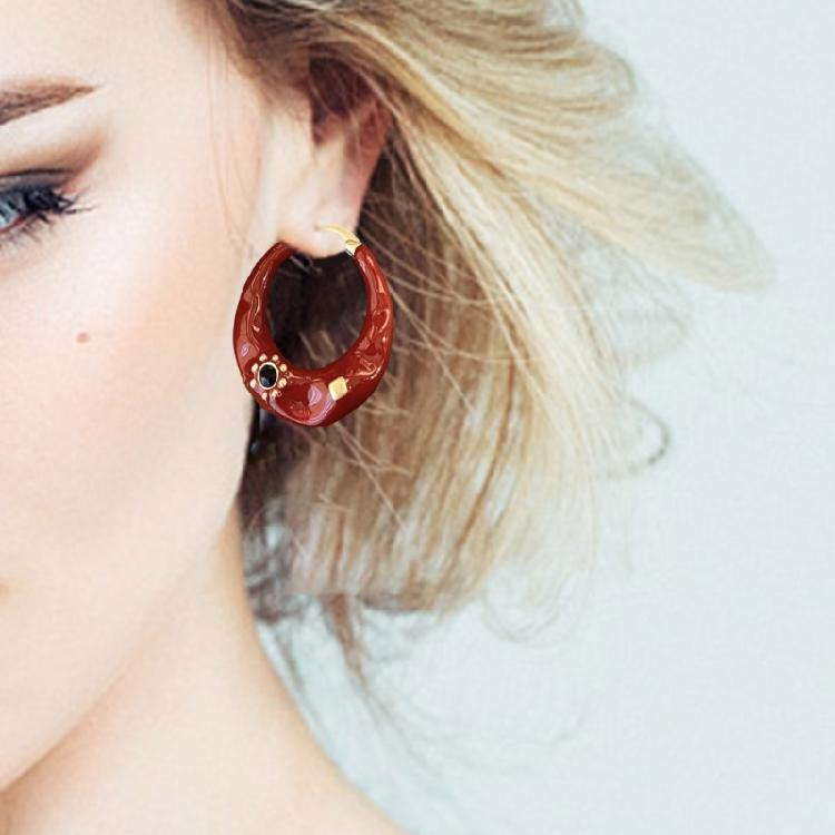 Fashionable Black French Earrings Portable Sturdy Alloy Construction Ornament for Everyday Use and Formal Setting
