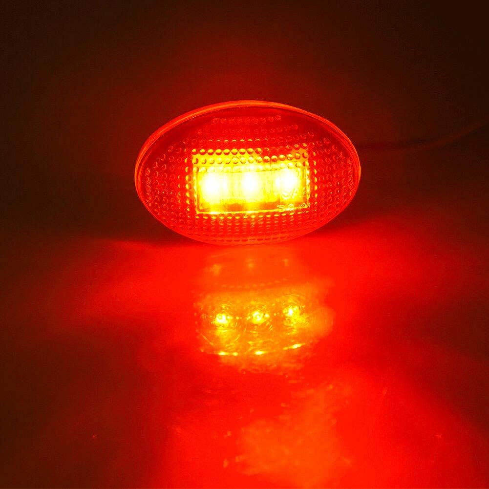 KEING Dually Bed Fender Side Marker LED Lights For Ford 1999- F250 F350 F450 F550 (2PCS Red + 2PCS Amber)