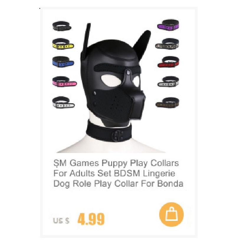 Sexy Dog BDSM Bondage Puppy Play Hoods Slave Rubber Pup Mask Fetish Adult Games Couples SM Flirting Games Toys For Erotic