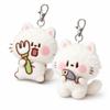 Metal Clip Plush Cat Keychain Soft Touch Kitty Keyring Cute Stuffed Cat Pendant  Key Decoration