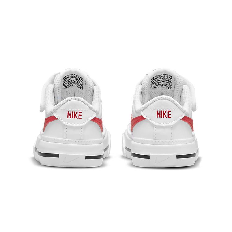 Nike Court Legacy TD White University Red Baby Sneakers Black DA5382-105