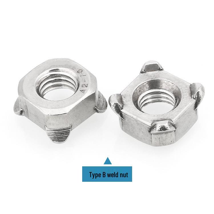 304 Stainless Steel Square Weld Nut Four-Corner A/B-Type