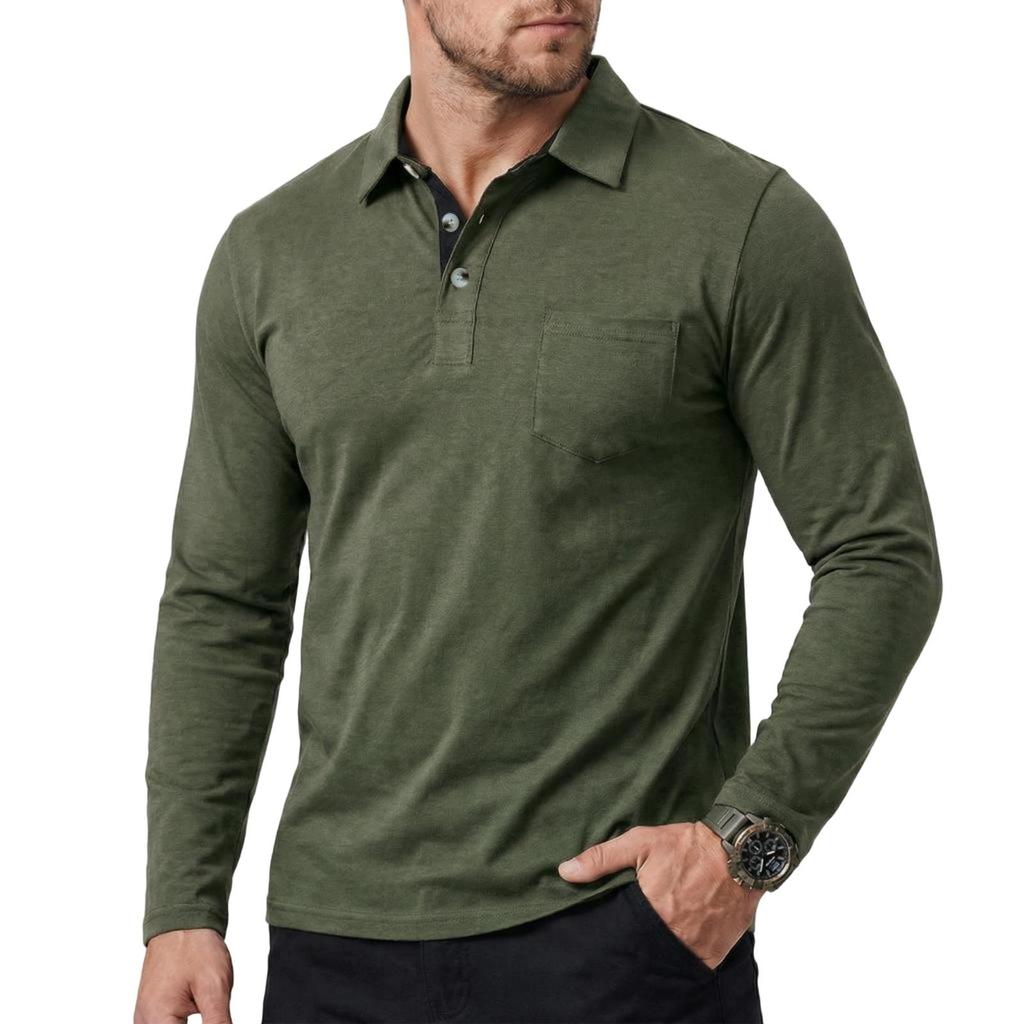Men's Loose And Casual Base Layer Shirt, Men's Long-sleeved Lapel Top