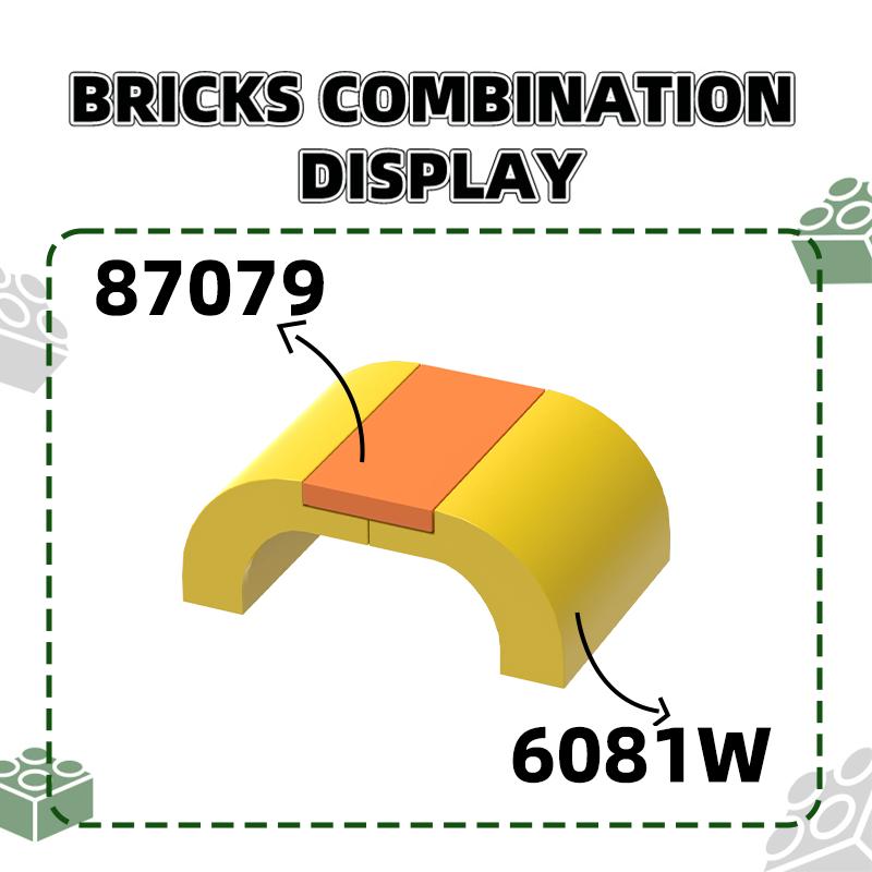 28 20Pcs/lot Curved 3 x 4 Block Moc Hue Accessories Works With Brick DO-IT-YOURSELF Children's Toy Assembly Parts