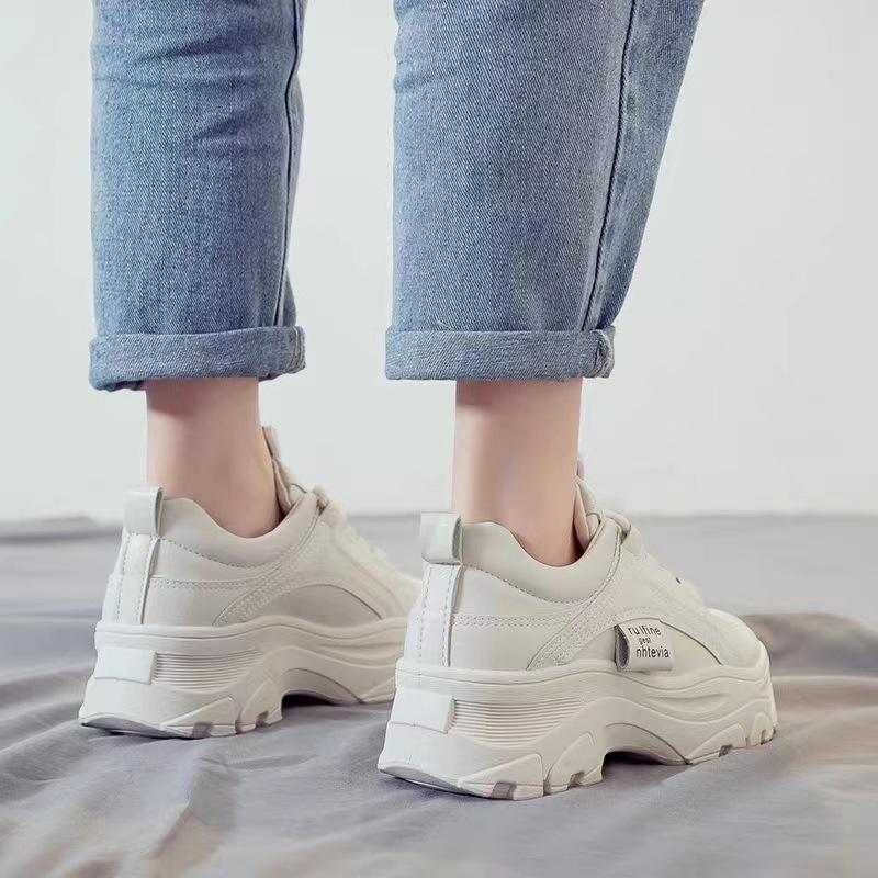Dad Shoes Women's Spring New Platform Platform Leisure Versatile Heighten Soft Bottom Sports Autumn White Shoes