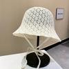 Summer Weaving Cap Hollow Bucket Hat Korean Basin Cap  Ladies