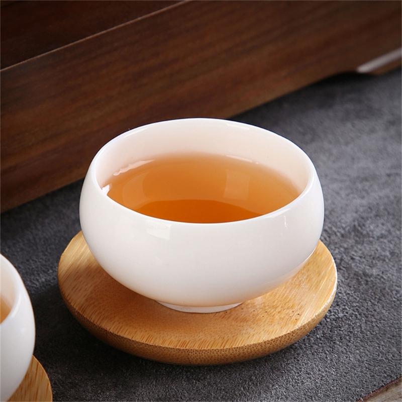 4 Pack Tea Cups Bamboos Coaster Heat Insulation Mat for Coffees and Wine Enthusiasts Beverage Cups Heat Insulation Pad