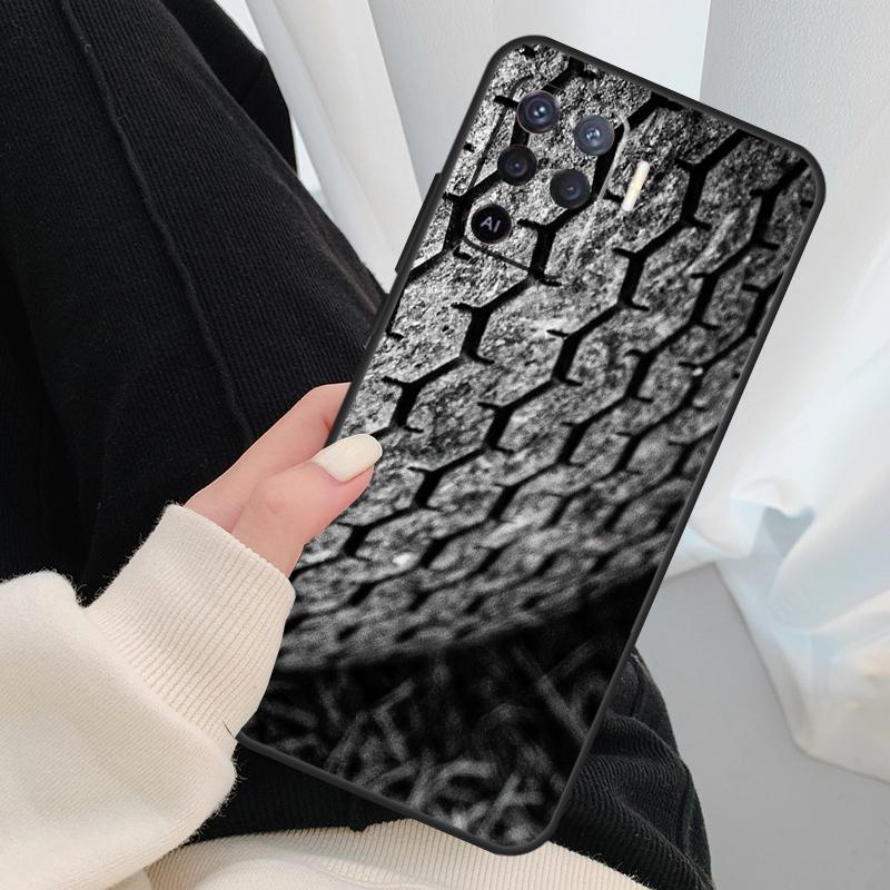 Tire Tread Wheel Case For Oppo A17 A57 A77 A40 A78 A54 A74 A94 A76 A16 A96 A18 A60 A80 A38 A58 A98 A15 A5 Pro