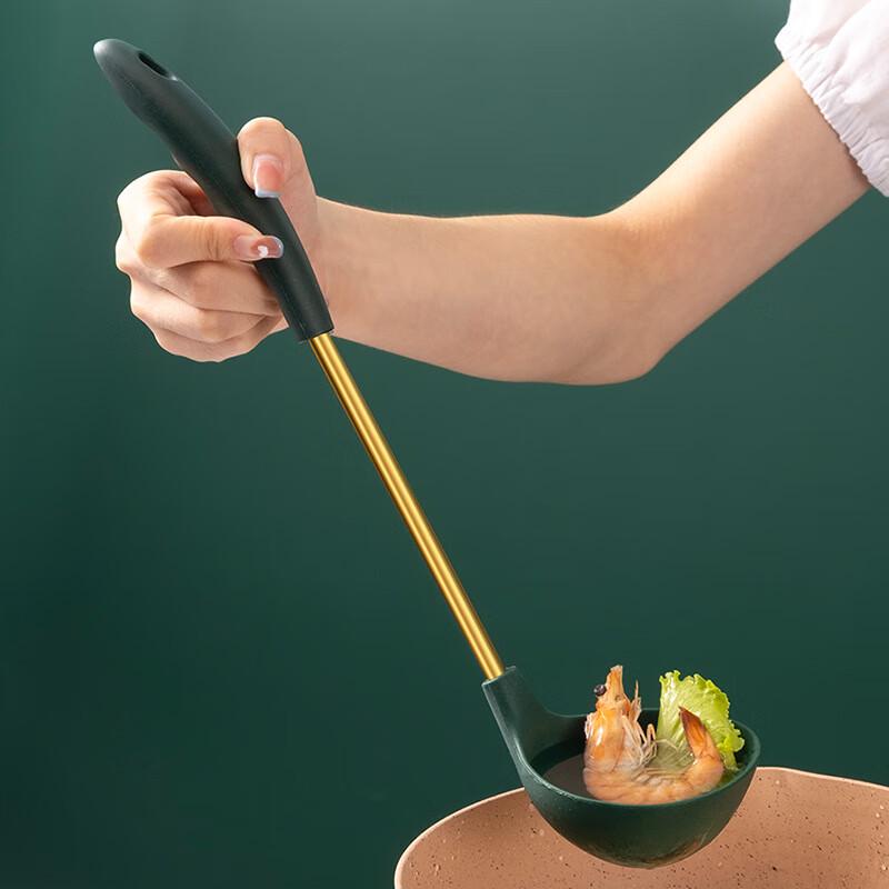 IBOER Silicone Non-stick Kitchen Utensils with Long Handle