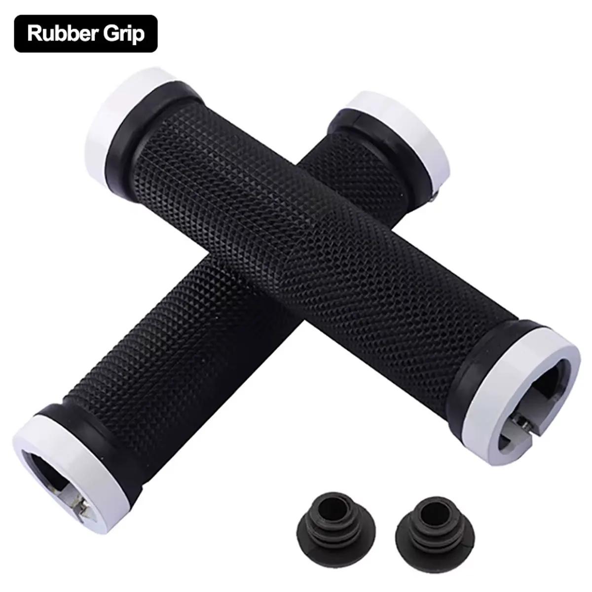 Bicycle Grips MTB Bike Handbar Grips Rubber Non-slip Bilateral Lock Cycling BMX Handle Grips Bikes Anti-slip Bycicle Accessories белый