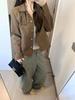 2025 Herbst/Winter Koreanischer Stil Retro Schlankmachende Arbeitskleidung Jacke