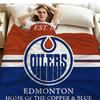 Edmonton Oilers Print Flannel Blanket High Quality Warm Comfortable Cover for All Seasons Perfect for Gifts Home Decor