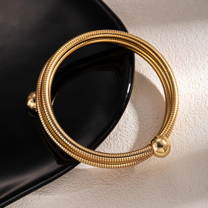 

Fashion Three-Layer Winding Street Bracelet Men S And Women S Personality Creative Geometric Bracelet Design Sense Hand Jewelry