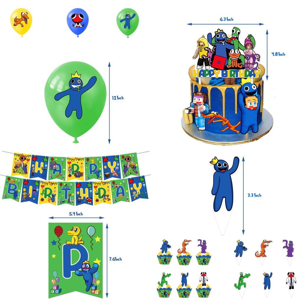 Liberte a Diversão com o Kit de Decorações para Festa Roblox Rainbow Friends