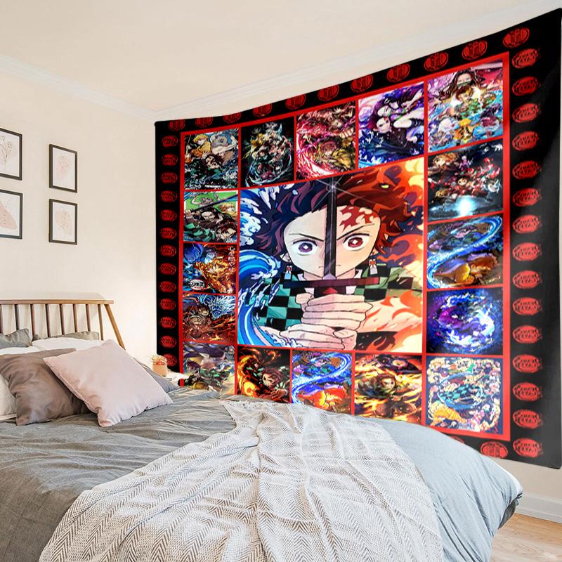 Dark Fantasy Demon Battle Tapestry, Unique Design Tapestry, Wall Decor for Bedroom,Livingroom, Playroom,Heartwarming Fan Holiday Gifts