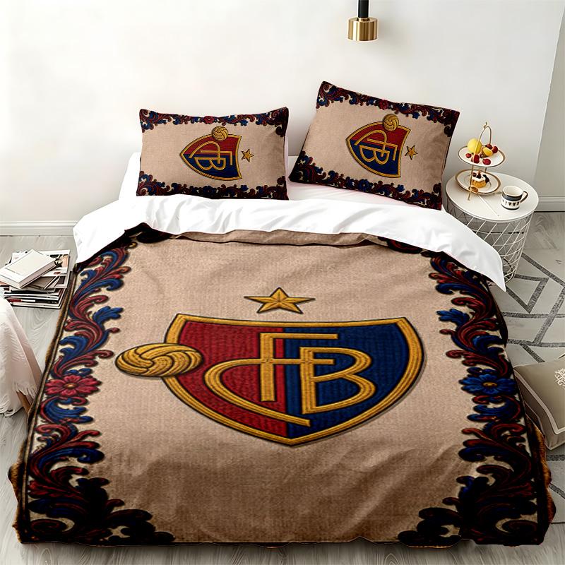 FC Basel 3pc set Perfect for bedroom use Comfortable bedding set includes a duvet cover and two pillowcases Ideal birthday or Christmas gift
