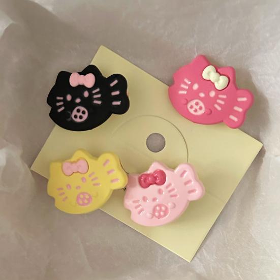 6Pcs Girl Hair Pins Cat Fish Resin Design Side Bang Hair Clips Stable Grip No Damage Small Hairpins Daily Travel Hair Accessories