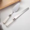 Retro Carving Pearl Cake Knife Stainless Steel Spade Vintage Resin Handle Wedding Cutlery Dessert Tableware Photographic Props