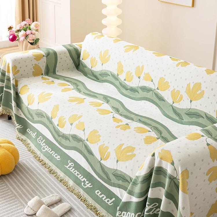 Chenille Sofabezug Stoff Vier Jahreszeiten Universalbezug Abdeckung All-Inclusive Universal Rückenlehnenhandtuch Rutschfeste Kissen Decke