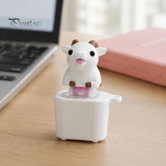 Finger Clicker Device 1/2Pcs Goat Keyboard Fidget Toy with Sound, Rechargeable Sheep Animal Push Button Toy, Decompression Keychain for Anxiety Relief