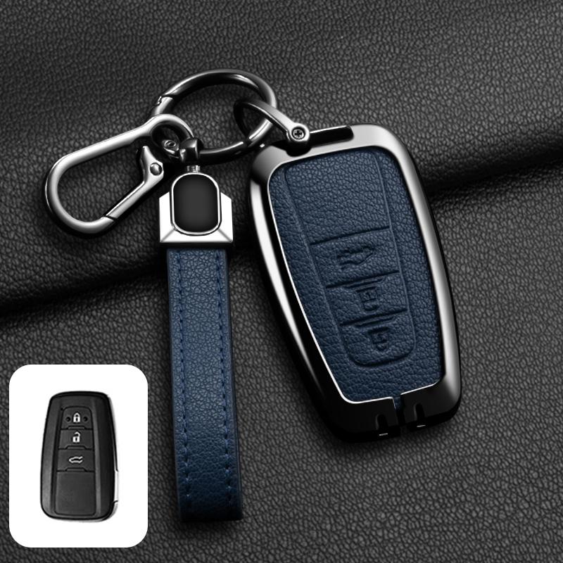 Metal Car Remote Key Case Cover For Toyota Corolla Hybrid 2021 Rav4 Camry Highlander Prius C-HR 2018 2019 2020 2022 Accessories