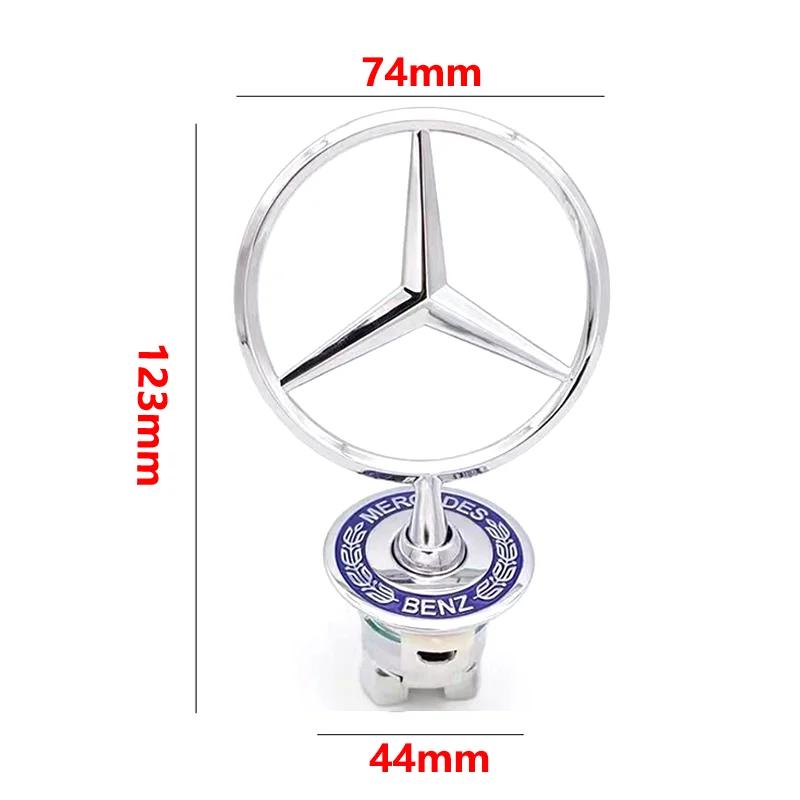 Car Sticker 1Pcs 44mm 3D Zinc Alloy Car Front Hood Emblem Bonnet Label Badge for Mercedes Benz W204 W210 W220 W212 C180 C200 Car