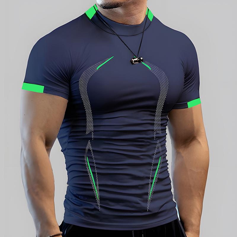 Herren Sommer Lässiges Bequemes Eng Anliegendes T-Shirt Sport Gym Sportbekleidung Schnell Trocknendes Atmungsaktives Hemd