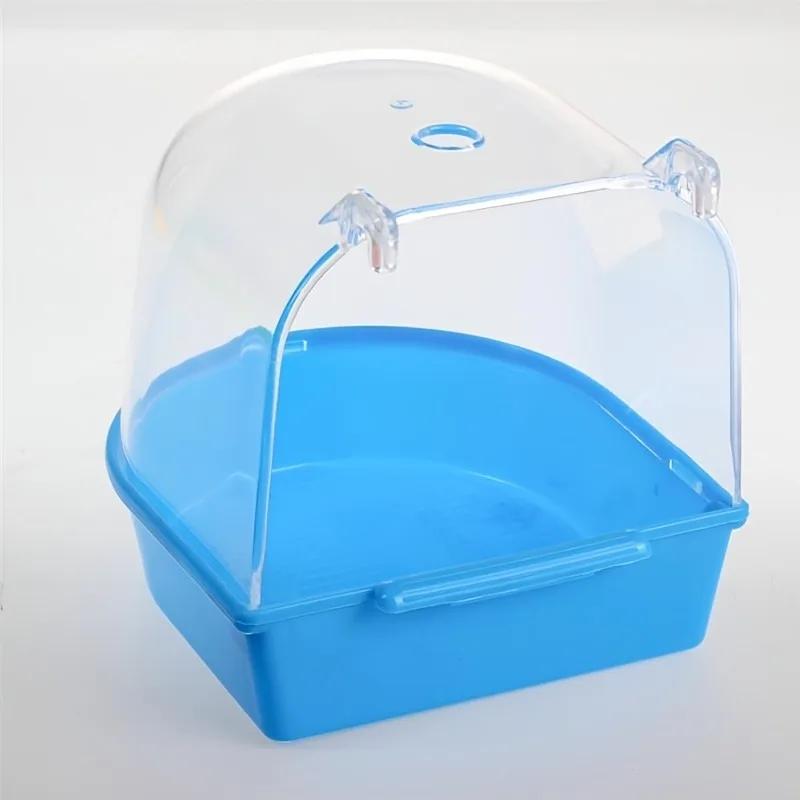 Vogelbad Box Einfach Aufzuhängen Papagei Badezimmer Innen Duschzubehör für Käfige und Ziervögel Transparente Acryl Vogelbadewanne